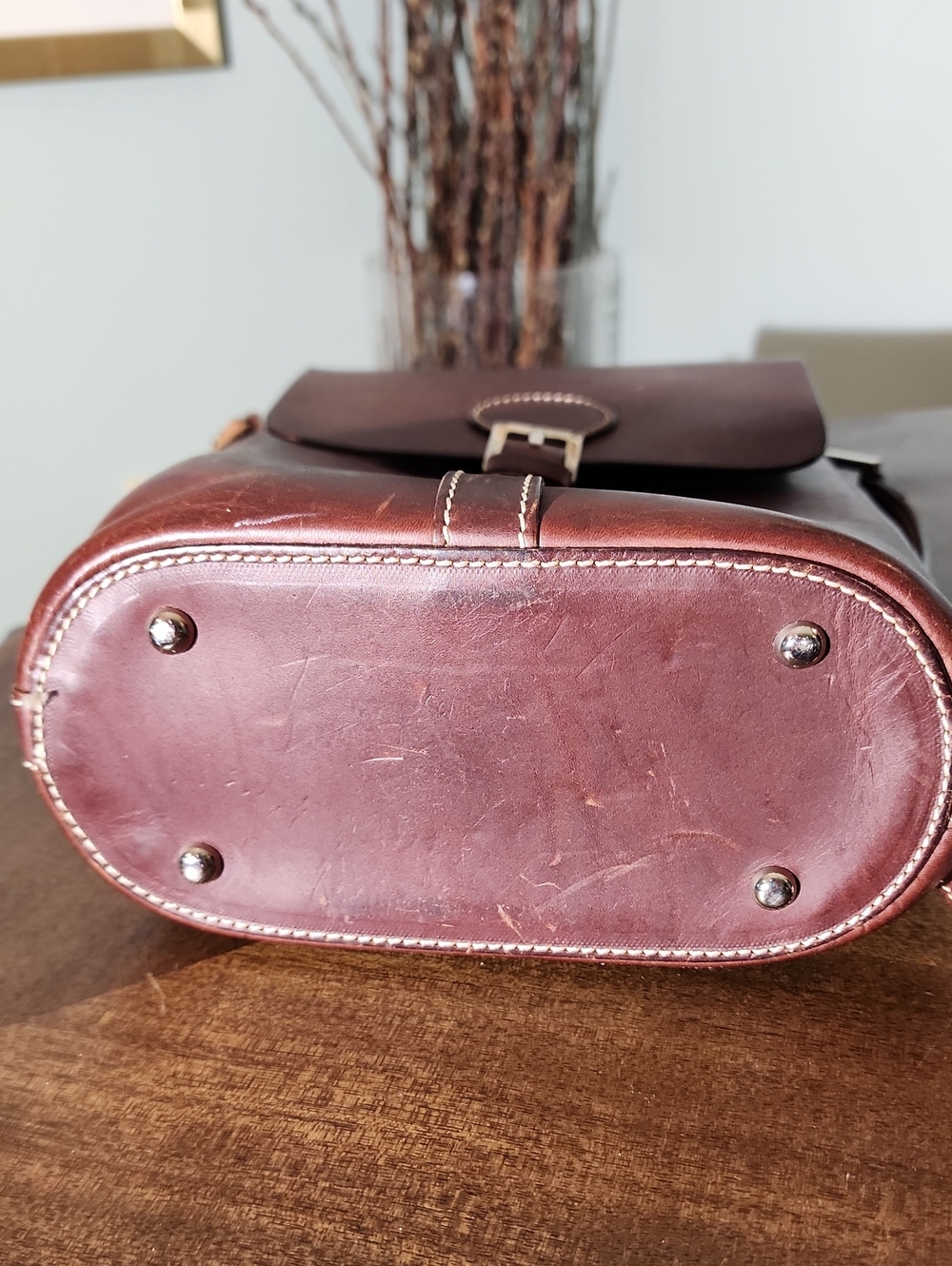 Dooney & Bourke Brown Leather Messenger Satchel with Buckle - Picture 16 of 16